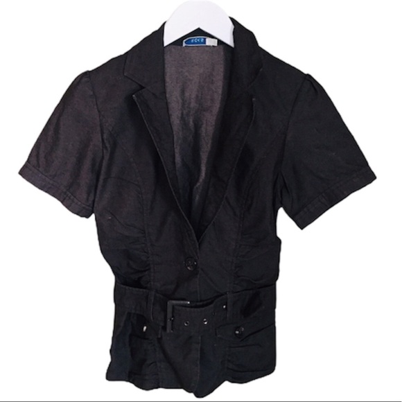 RICKIS Y2K Cargo V Cut Belted Utility Jacket/Vest With Cap Sleeves Brown Size 2 - Picture 1 of 7